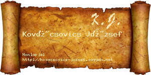 Kovácsovics József névjegykártya