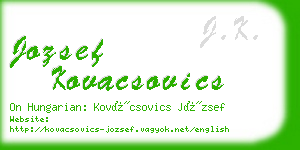 jozsef kovacsovics business card